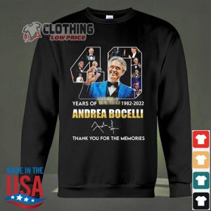 40 Years of Andrea Bocelli 1982-2022 Memories Shirt, Andrea Bocelli Tour 2022 Usa Merch, Andrea Bocelli Family Christmas Album Sweatshirt