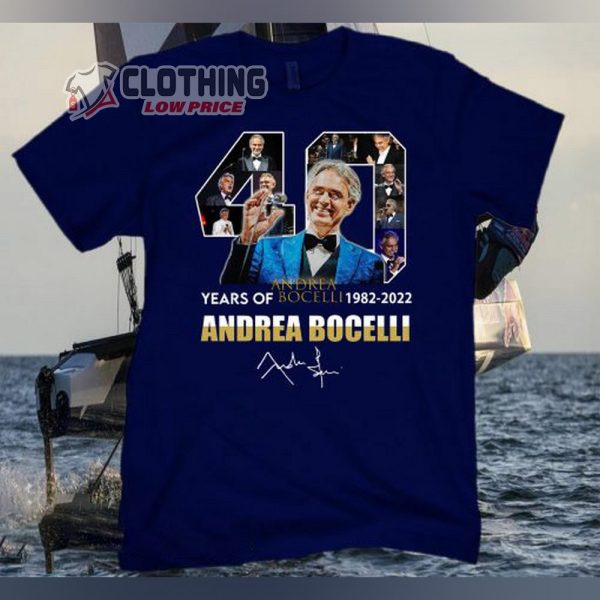 40 Years of Andrea Bocelli 1982-2022 Memories Shirt, Andrea Bocelli Tour 2022 Usa Merch, Andrea Bocelli Family Christmas Album Sweatshirt