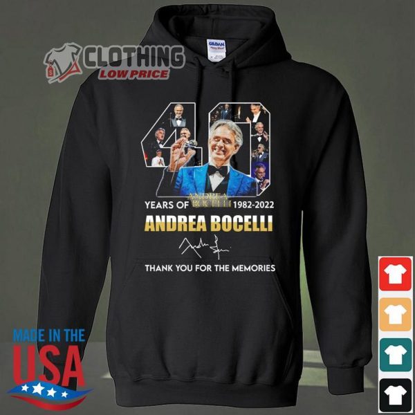 40 Years of Andrea Bocelli 1982-2022 Memories Shirt, Andrea Bocelli Tour 2022 Usa Merch, Andrea Bocelli Family Christmas Album Sweatshirt