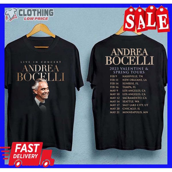 Andrea Bocelli 2023 Valentine and Spring Tour Dates Merch, Andrea Bocelli 2023 Tour Tampa Shirt, Andrea Bocelli Concert 2023 Sweatshirt