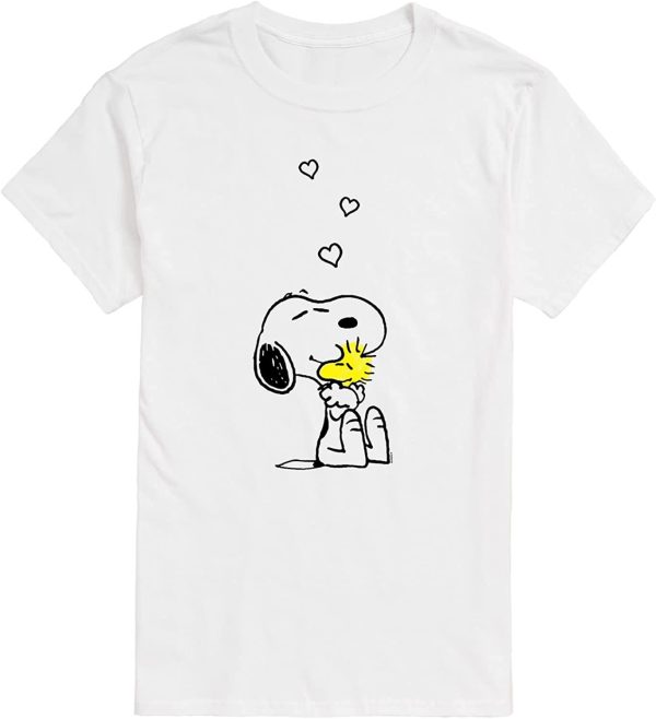 Best of Snoopy and Woodstock – Men’s Short Sleeve Graphic T-Shirt Snoopy Valentine Merch Holiday Valentine’S Day Gifts Shirt Funny Valentine’S T-Shirt