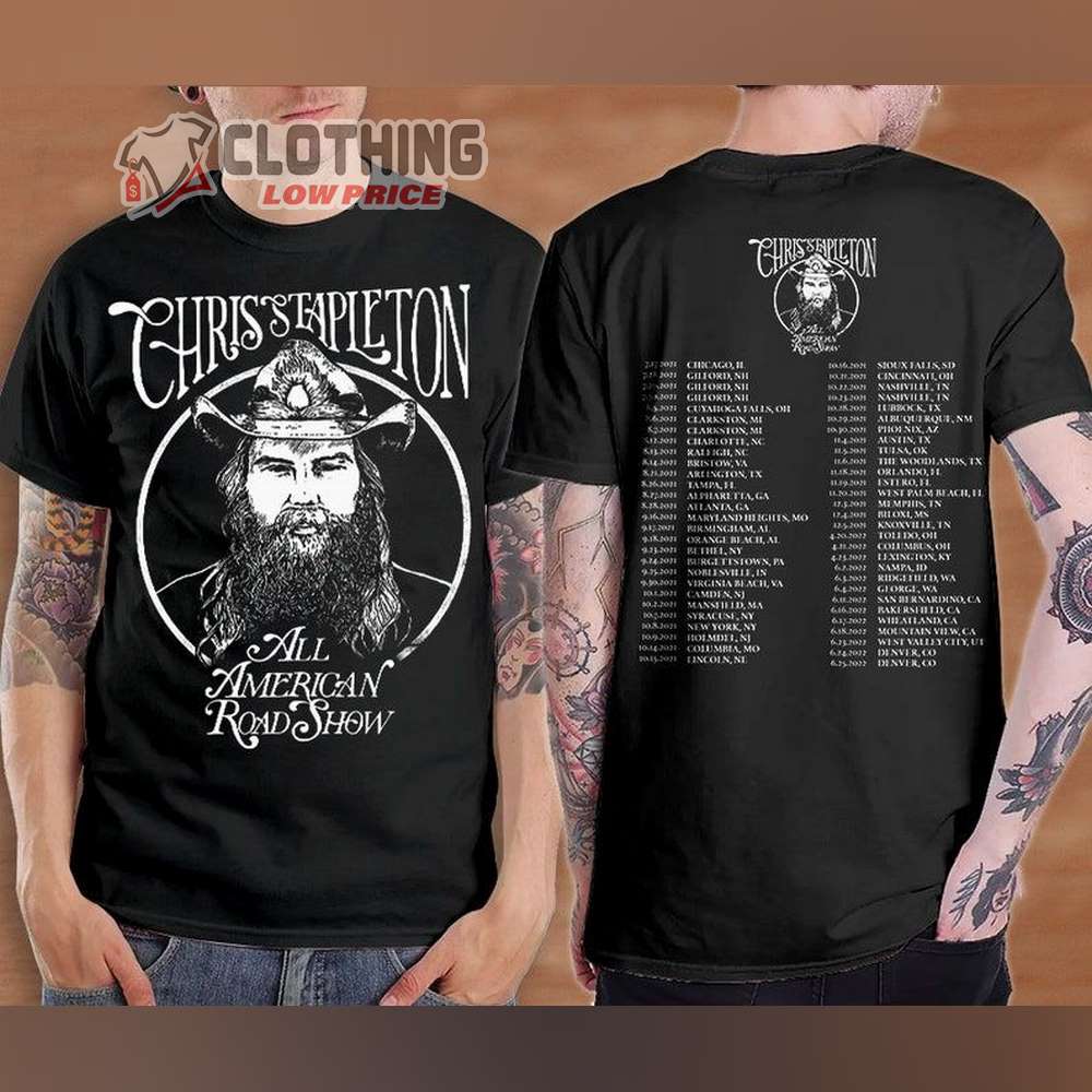 Chris Stapletons AllAmerican Road Show Dates Setlist Shirt, Chris