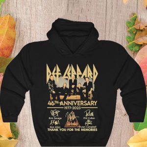 Def Leppard 46Th Anniversary 1977-2023 Merch Def Leppard 46Th Anniversary 1977-2023 Thank You For The Memories Signatures Shirt Def Leppard World Tour 2023 T-Shirt