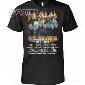 Def Leppard 47 Years Tour 2023 Merch Def Leppard 47 Years 1976-2023 Thank You For The Memories Shirt Def Leppard World Tour 2023 Signature T-Shirt