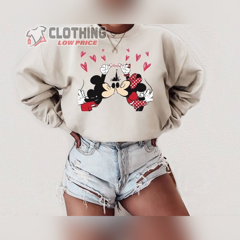 Disney Valentine Day Shirt Mickey And Minne Cute Valentine Day Sweatshirt Disney Love Shirt Disney T Shirt Disneyland Unisex Tee Clothinglowprice