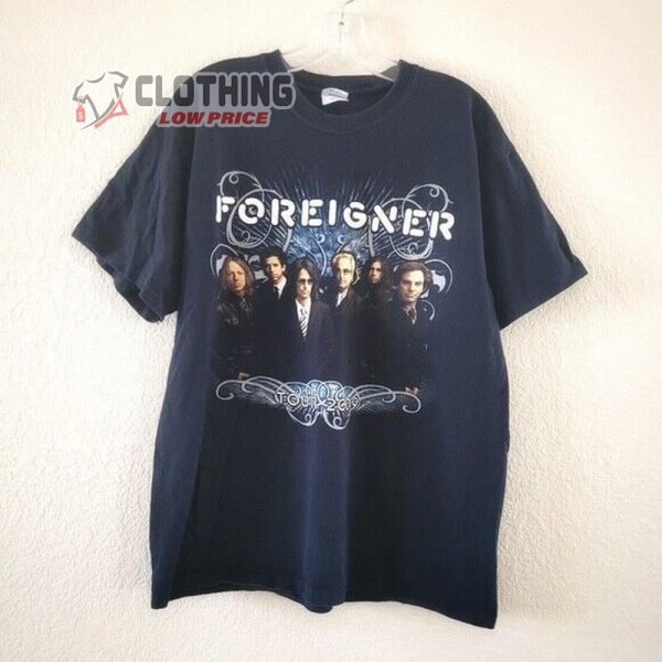 Foreigner Farewell Tour Shirt Merch, Foreigner 2009 Tour Graphic Band Official Concert T-shirt, Foreigner Tour Dates 2022 Shirt Gift