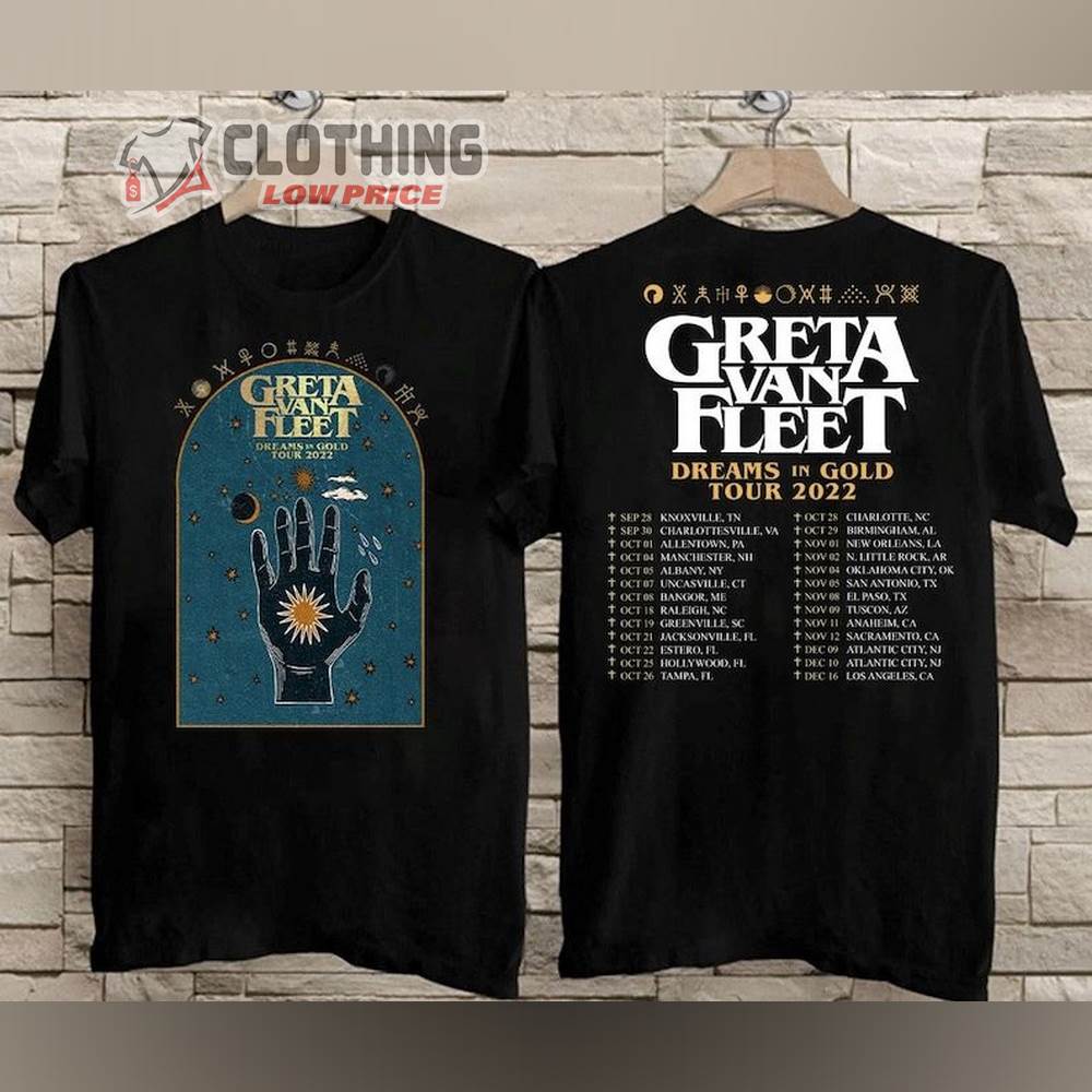Greta Van Fleet Tour 2023 Shirt, Greta Van Fleet Dreams In Gold Tour