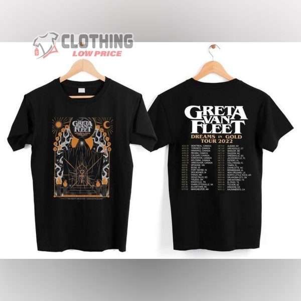 Greta Van Fleet Tour 2023 Shirt, Greta Van Fleet – Dreams In Gold Tour 2022 Shirt, Greta Van Fleet Lead Singerv Fan Gifts Shirt