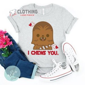 I Chews You Chewbacca Valentines Shirt, Disney Star Wars Chewbacca Valentine Chewy Merch