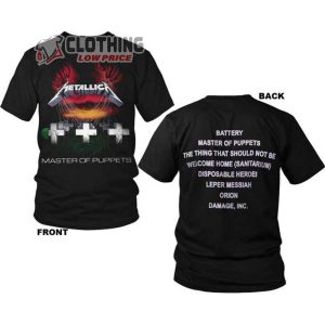 Metallica Master Of Puppets Merch Metallica Track Album Shirt Stranger Things Metallica Song Shirt Metallica Tour 2023 T Shirt