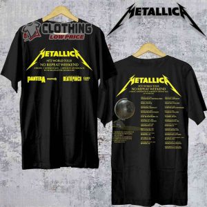 Metallica Rock Band M72 World Tour 2023 Merch Metallica M72 World Tour No Repeat Weekend Shirt Metallica World Tour 2023 2024 Setlist T Shirt