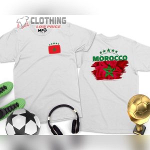 Morocco Football World Cup Champions T-Shirt Morocco Football Team T-Shirt World Cup Morrocco Flag World Football Cup Tee