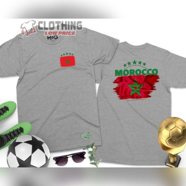 Morocco Football World Cup Champions T-Shirt Morocco Football Team T-Shirt World Cup Morrocco Flag World Football Cup Tee