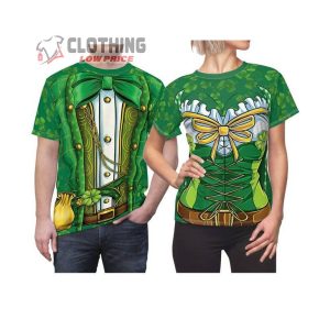 Personalized Saint Patrick’s Day Couple Shirts, Green Shamrock Shirt, Happy St Patrick’s Day Three Gnome Irish Shamrock Leprechaun T- Shirt
