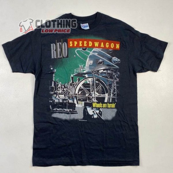 Reo Speedwagon Wheels Are Turnin T-shirt, Reo Speedwagon Tour 2023 Shirt Merch, Reo Speedwagon Take It On The Run T-shirt Gift