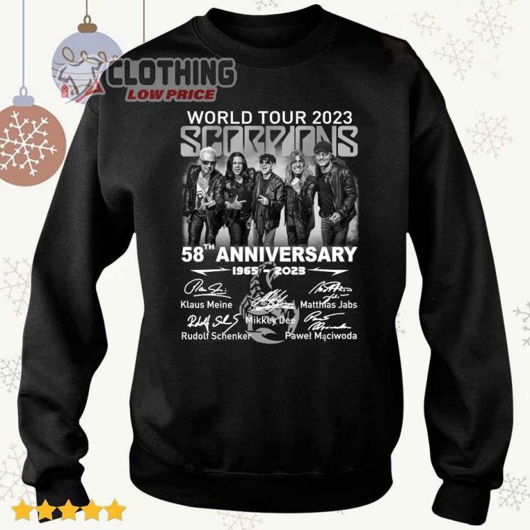 Scorpions 58th Anniversary 1965–2023 Merch World Tour 2023 Scorpions ...