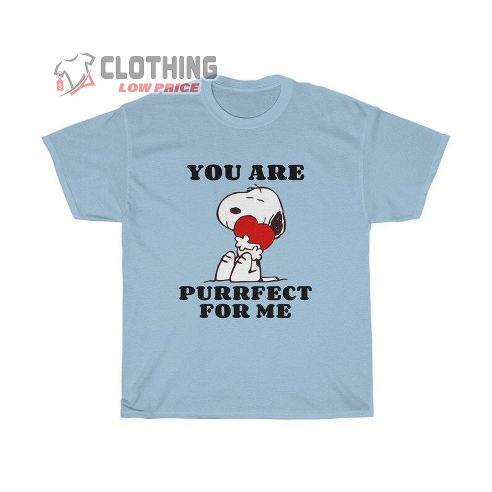 Snoopy You Are Purrfect For Me T-Shirt Snoopy Valentines Day T-Shirt  Valentines Day Shirts For Him Or Her Funny Valentine'S T-Shirt -  ClothingLowPrice