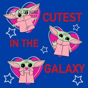 Star Wars Baby Yoda Valentines Cutest In The Galaxy Edge T-Shirt, The Mandalorian Valentine Grogu Couple Matching Merch Tee
