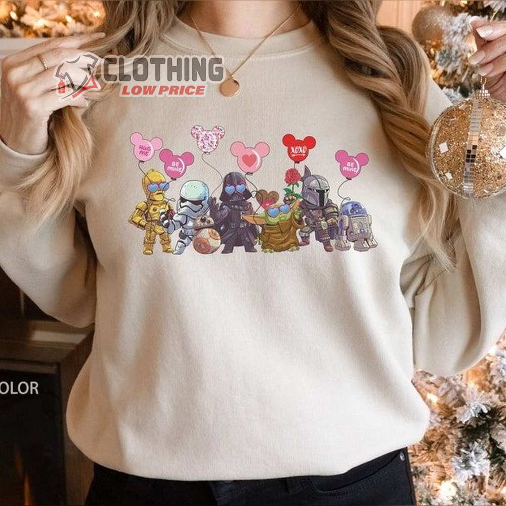 Star Wars Characters Valentine Day Sweater Shirt, Mandalorian