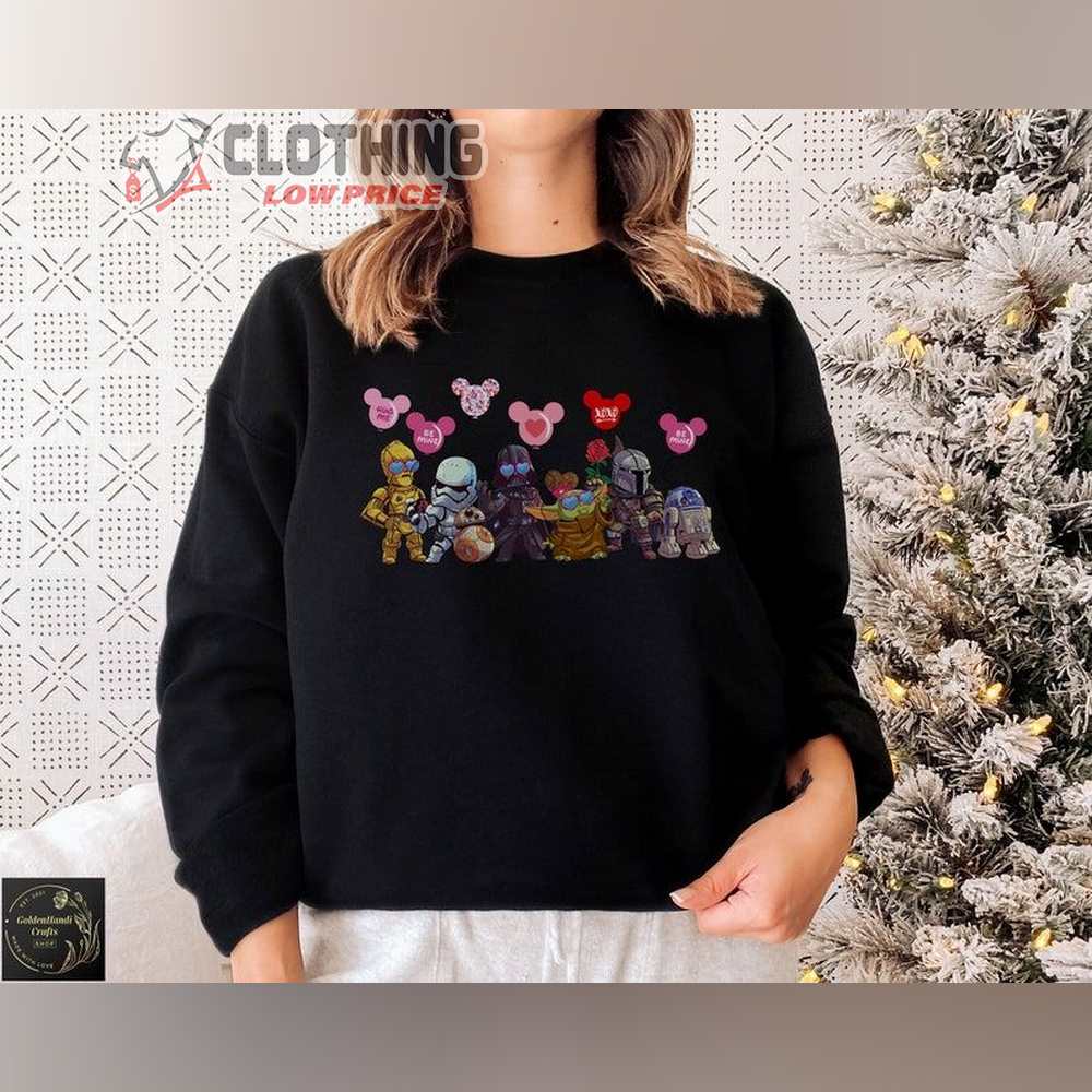 Star Wars Characters Valentine Day Sweater Shirt, Mandalorian