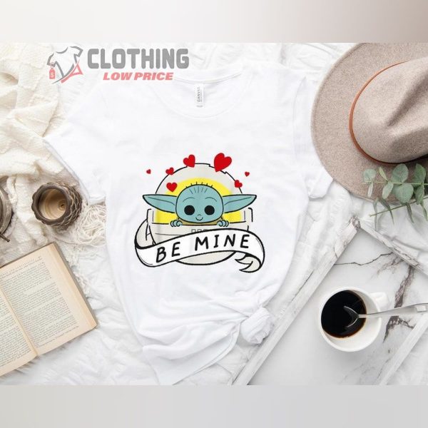 Star Wars The Mandalorian Baby Yoda Be Mine Valentines Gift Shirt, Star Wars Grogu Valentines Merch