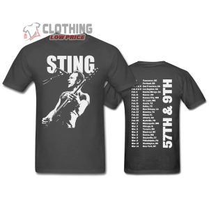 Sting 57Th & 9TH Tour Dates Merch, Sting Albums Shirt, Sting My Songs Tour Setlist T-Shirt