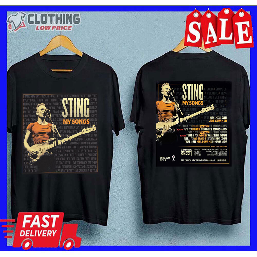 Sting My Songs Tour Setlist 2023 Poster Merch, Sting Tour 2023 Albums