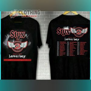 Styx And Reo Speedwagon Loverboy North American Tour 2022 Shirt Merch, Reo Speedwagon Hit Songs Shirt Gift, Loverboy Styx Reo Speedwagon Tour Shirt