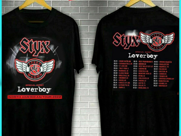 Styx And Reo Speedwagon Loverboy North American Tour 2022 Shirt Merch, Reo Speedwagon Hit Songs Shirt Gift, Loverboy Styx Reo Speedwagon Tour Shirt