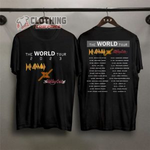 The World Tour 2023 Def Leppard X Motley Crue Merch Def Leppard X Motley Crue World Tour 2023 Setlist Shirt The World Tour 2023 T Shirt