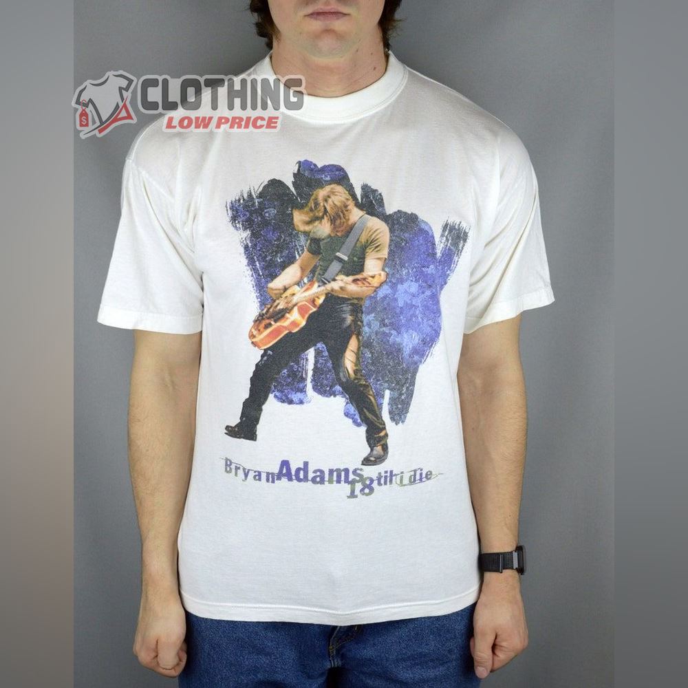 Vintage Bryan Adams 18 Till I Die 90S T Shirt, All For Love Bryan Adams  Lyrics Gift T-Shirt, Bryan Adams Concert 2023 T-Shirt - Clothinglowprice