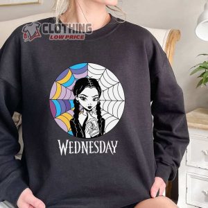 Wednesday Addams Season 2 Merch Wednesday Stained Glass Window Shirt New 2022 Wednesday The Series Shirt Nevermore Academy Sweatshirt 2