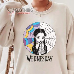 Wednesday Addams Season 2 Merch Wednesday Stained Glass Window Shirt New 2022 Wednesday The Series Shirt Nevermore Academy Sweatshirt