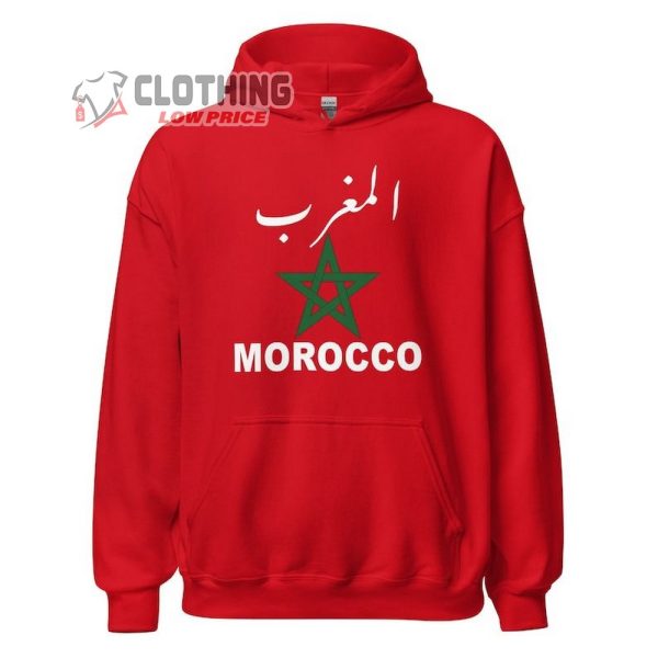 World Cup 2022 Qatar Morocco Champions Hoodie Morocco Flag National Soccer Team Football Fans World Cup 2022 Hoodie