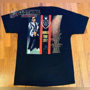 Bruno Mars 2017 Twenty Four Karat Magic Black Tour T- Shirt, Best Song Of Bruno Mars Gift, Bruno Mars Greatest Hits Best Songs Playlist With Lyrics Part Merch