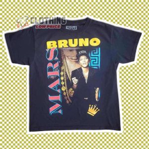 Bruno Mars 24k Magic Tour Concert T- Shirt, Top Songs Of Bruno Mars T- Shirt, Bruno Mars Discography Merch, Bruno Mars Billboard Gift