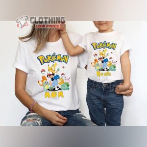 Custom Pokemon Squad Your Name On T Shirt Cute Pikachu Tee Matching Group Kids And Adult Shirt Personalized Pokemon Short Sleeve Shirt 1
