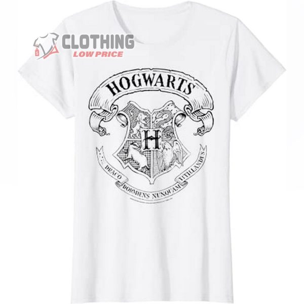 Harry Potter Simple Hogwarts Crest Outline Merch Harry Potter Movie Film Shirt Hogwarts School Logo T Shirt
