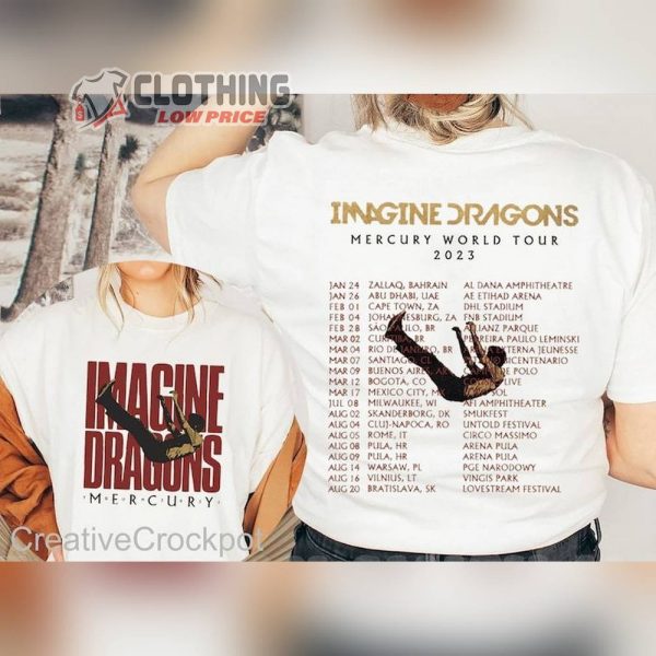 Imagine Dragon Mercury World Tour 2023 Unisex Hoodie, Imagine Dragon Tour 2023 T-Shirt, Mercury Tour 2023 Shirt