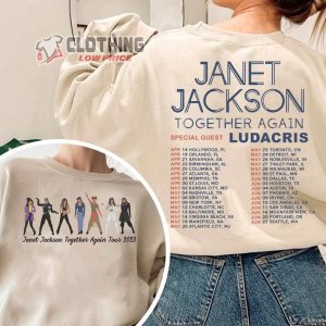 Janet Jackson Together Again Tour 2023 With Special Guest Ludacris Merch Janet Jackson Together Again Tour 2023 T Shirt