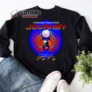 Journey Freedom Tour 2023 Rock Band 50Th Anniversary Tour Dates Merch Journey 2023 Freedom Tour With Special Guest ToTo T-Shirt