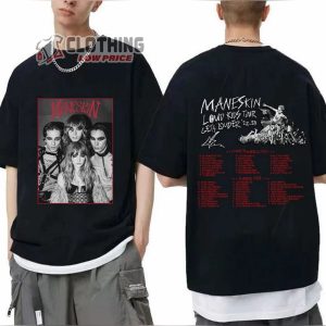 Maneskin Rock Band World Tour 2023 Merch M�neskin Rock Music Band Louds Kids Gets Louder Tour 2022-2023 T-Shirt