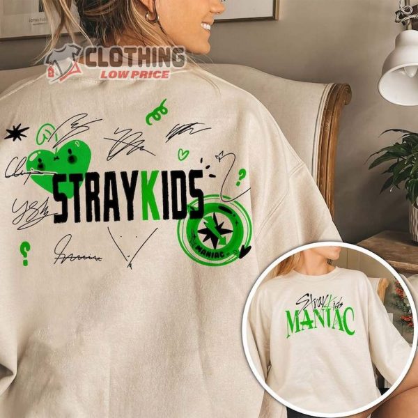 Maniac Stray Kids 2023 Unisex Sweatshirt, Stray Kids World Tour 2023 Sweatshirt, Maniac World Tour T-Shirt, Stray Kids Members Unisex Shirt