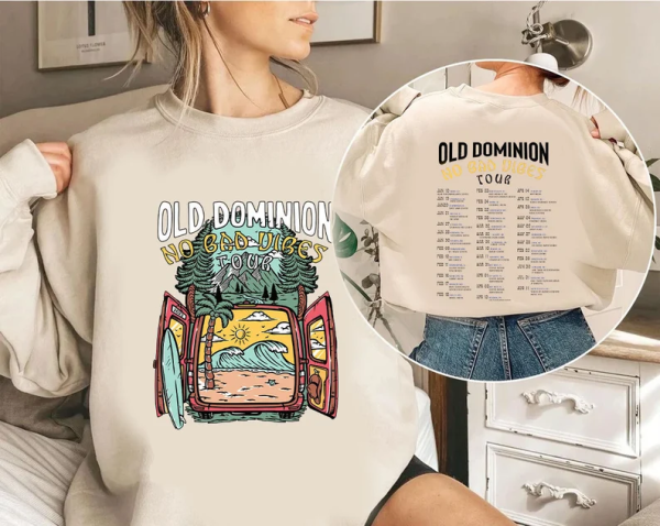 Old Dominion 2023 Tour Merch Old Dominion No Bad Vibes Tour 2023 Shirt Old Dominion Fan Shirt No Bad Vibes Tour 2023 Old Dominion T-Shirt