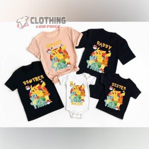 Pokemon Birthday Squad Shirts Pok�mon Matching Birthday Shirts For Family Personalized Pokemon Short Sleeve Shirt