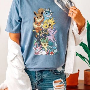 Pokemon Gifts T Shirt Cute Pikachu Tee Matching Group Kids And Adult Shirt Personalized Pokemon Short Sleeve Shirt 5
