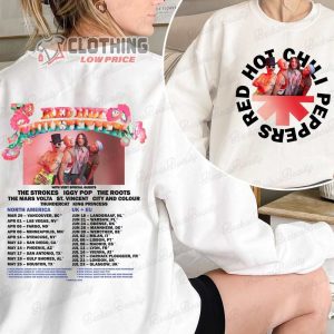 Red Hot Chili Peppers 2023 Tour North America Merch Red Hot Chili Peppers Tour Setlist Shirt Red Hot Chili Peppers Album T-Shirt