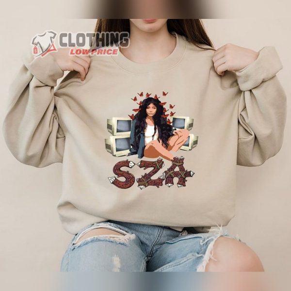 SZA Big Boy Lyrics T-Shirt, Sza Girl Butterfly Sweatshirt, Sza Shirt, Sza Ctrl Tee