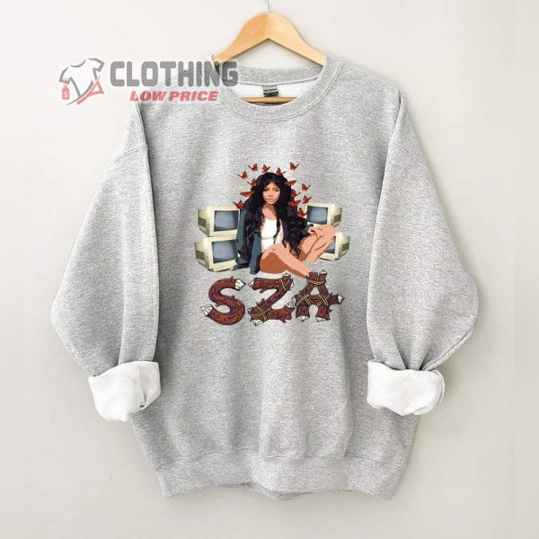 SZA Big Boy Lyrics T-Shirt, Sza Girl Butterfly Sweatshirt, Sza Shirt, Sza Ctrl Tee