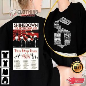 Shinedown The Revlutions Live Tour Setlist Merch Shinedown The Revlutions Live Tour 2023 Shirt The Revlutions Live Tour 2023 T-Shirt